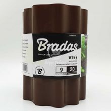 Бордюр Брадас / Bradas волнистый газонный 9м*20см, коричневый (OBFB 0920) Бордюрная лента