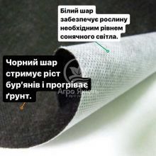 Агроволокно чорно - біле, щільність 50 г/м2, ширина 1,6 м, довжина 10 м (Agreen)